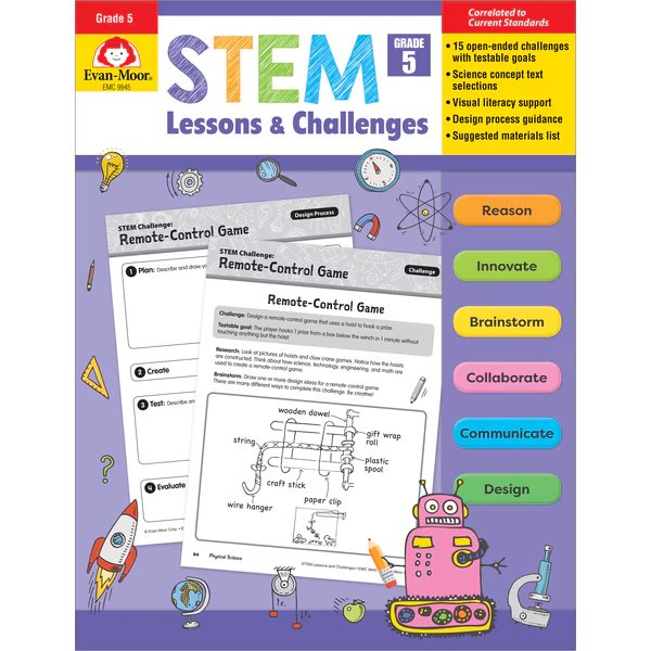 STEM Lessons + Challenges, Teachers Edition, Grade 5, Evan-Moor Educational Publishers, Mfr#: 9945